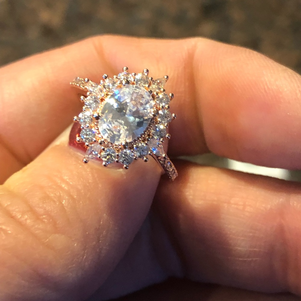 Beautiful Rose Gold CZ Ring - Picture 2 of 3